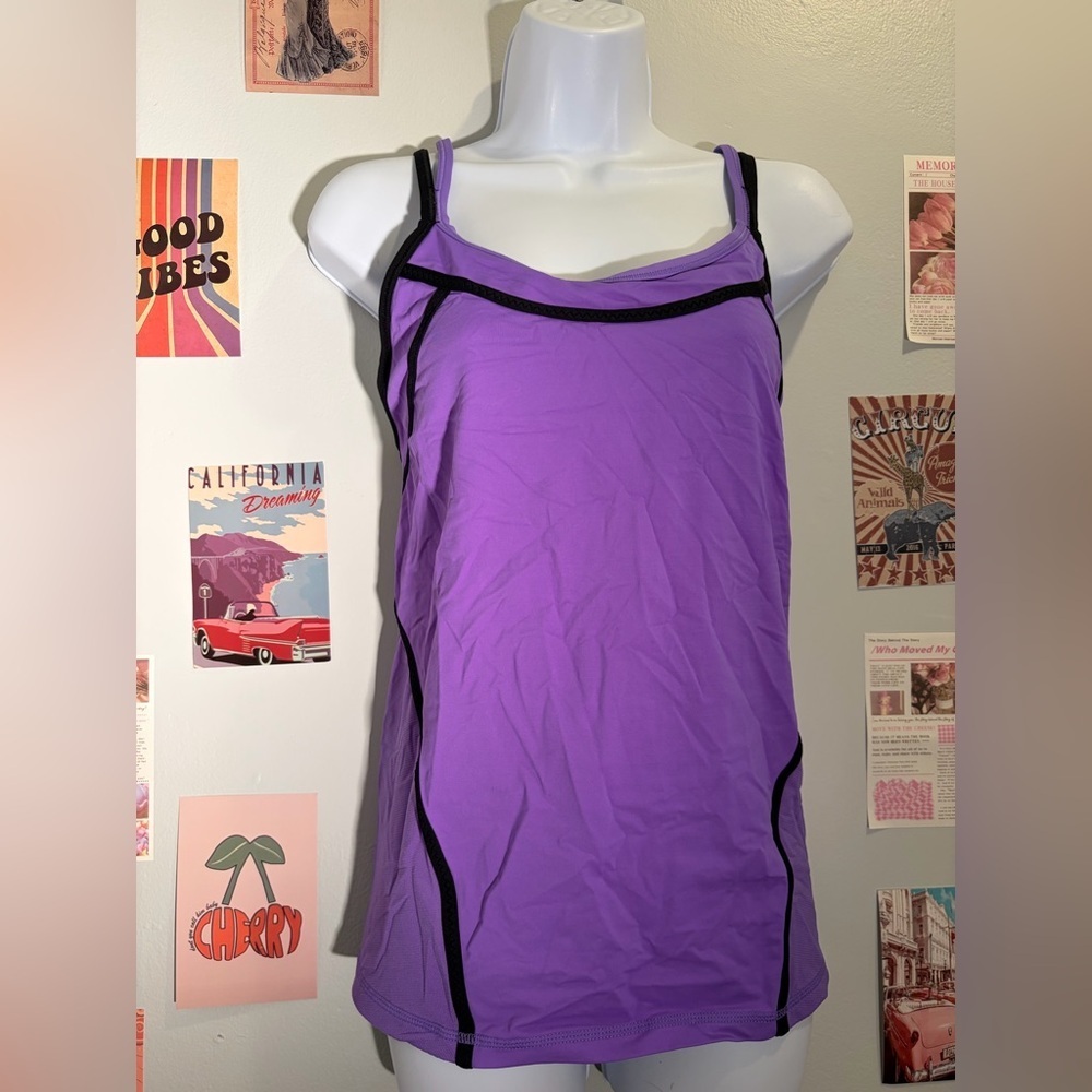 Lululemon Athletica Purple Tank Top with Black Trim